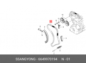SS Kyron 2.0D/Actyon 2.0D Цепь ГРМ 6649970194 SSANG YONG