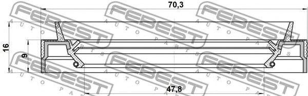 Mitsubishi сальник привода правый (из раздатки) 95JEZ-50700916L FEBEST