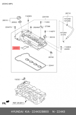 Прокладка 224432B800 HYUNDAI KIA