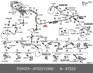 Трубка тормозной системы [ORG] 47322-12590 TOYOTA