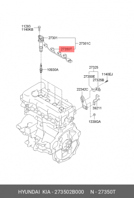 Hyundai Elantra 06-10/Solaris/Kia Ceed 06-10/Cerato 08-12/Rio 12- жгут проводов  273502B000 HYUNDAI KIA