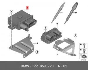 ЭБУ СИСТЕМЫ ПРЕДПУСКОВОГО ПОДОГРЕВА 12 21 8 591 723 BMW