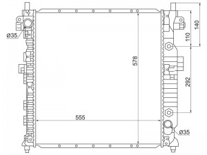 SS Kyron/Actyon Sport (05-) 4AT/6AT радиатор охлаждения ДВС SY00021 SAT