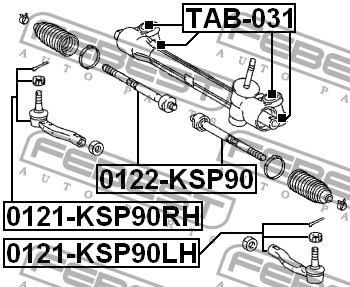Toyota Yaris FRP KSP90/SCP90 05> тяга рулевая 0122-KSP90 FEBEST