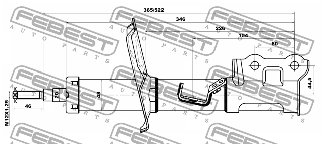 Hyundai I20 Амортизатор передний левый 12110-002FL FEBEST