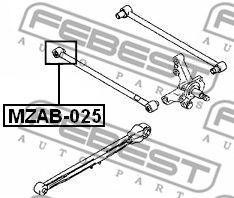 MAZDA 626 GF 1997-2002 сайлентблок задней поперечной тяги  передней MZAB-025 FEBEST