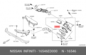 Nissan MICRA K12 1.6, 1.8  ,Note 1.6, Tiida HR16-18 фильтр воздушный 16546-ED000 NISSAN INFINITI