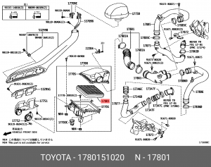 Toyota LC 200 4.5 дизель фильтр воздушный 17801-51020 TOYOTA