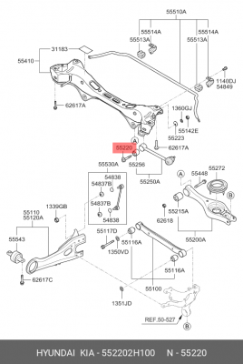 Hyundai Elantra 06-10/Ceed/i30 VIN болт тяги сход развала 552202H100 HYUNDAI KIA
