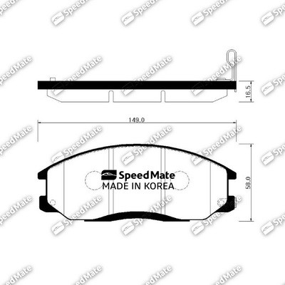 Hyundai Starex/H1 03-07 Колодка дискового тормоза  перед. (паз ) SM-BPH027 SPEEDMATE