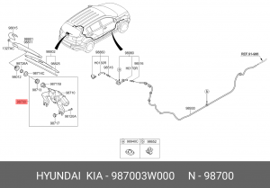 Kia Sportage 2012 - мотор заднего стеклоочистителя 987003W000 HYUNDAI KIA