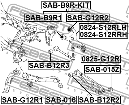 Subaru Forester Рычаг задний правый( верх) 0824-S12RRH FEBEST