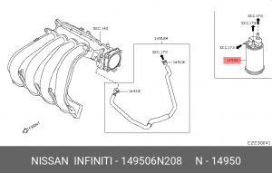 Nissan XTrail адсорбер паров топлива 14950-6N208 NISSAN INFINITI