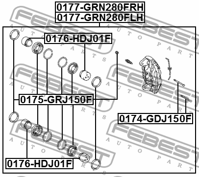 Toyota LC Prado 150  р/к переднего суппорта 0175-GRJ150F FEBEST