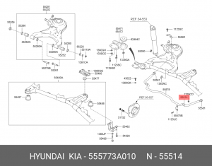 Hyundai Trajet 00- втулка зад. стабилизатора 555773A010 HYUNDAI KIA
