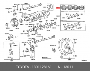TOYOTA 2AZFE STD кольца поршневые 13011-28161 TOYOTA
