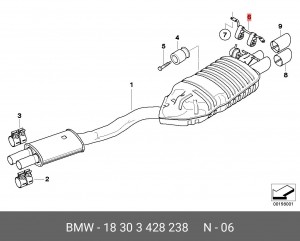 BMW X3 кронштейн глушителя 18 30 3 428 238 BMW