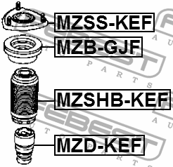 Mazda CX-3, CX-5, Mazda 6 подшипник опорный амортизатора передний MZB-GJF FEBEST