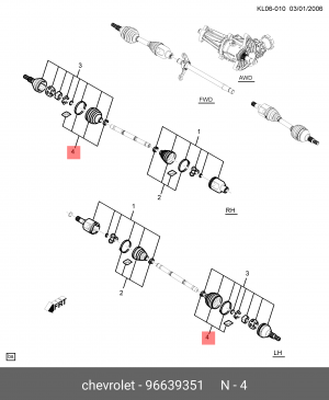Chevrolet Captiva/Antara C 100/105 2.0D пыльник шруса наружн 28*90 96639351 GENERAL MOTORS