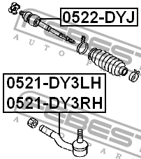 ТЯГА РУЛЕВАЯ (MAZDA DEMIO DY3/DY5 2002-2007) 0522-DYJ FEBEST