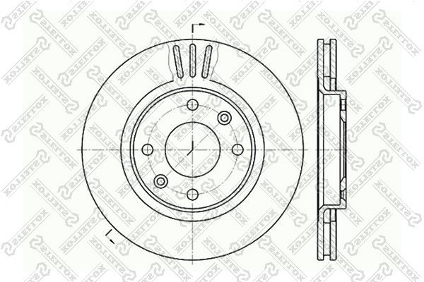 Peugeot Partner диск тормозной передний 6020-1929V-SX STELLOX