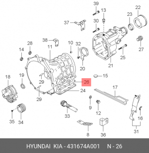 Hyundai Porter H100 Прокладка поддона КПП 431674A001 HYUNDAI KIA