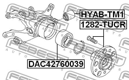 Hyundai IX35 4WD Сайлентблок задн подпружиненного рычага/цапфы 4WD HYAB-TM1 FEBEST