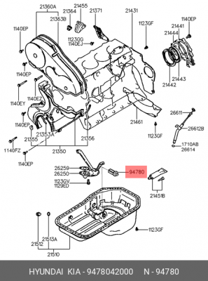 Hyundai Porter Датчик уровня масла (в поддоне) 9478042000 HYUNDAI KIA