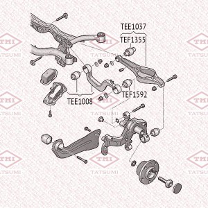 VAG Golf/Jetta/Passat/Sharan/Tiguan\Octavia 03-> с/б заднего нижнего подпруж рыч TEF1355 TATSUMI