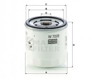 Ford Focus 2, 3, Fusion, Mondeo IV 1.25-1.6 (06-) Фильтр масляный W7008 MANN FILTER
