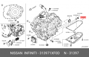 Nissan Qashqai 2013-, X-TRAIL T32, Teana прокладка поддона вариатора 313971XF0D NISSAN INFINITI