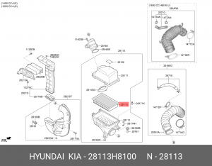Hyundai Solaris 17-/Rio 17- фильтр воздушный 28113-H8100 HYUNDAI KIA