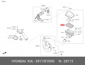 Hyundai Elantra AD 16- /Ceed 18-/ Cerato 18-Soul 19 - Фильтр воздушный 28113F2000 HYUNDAI KIA