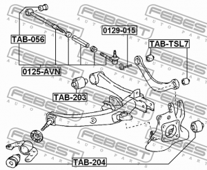 Toyota Corolla Fielder сайлентблок рычага задней подвески верхнего TAB-TSL7 FEBEST