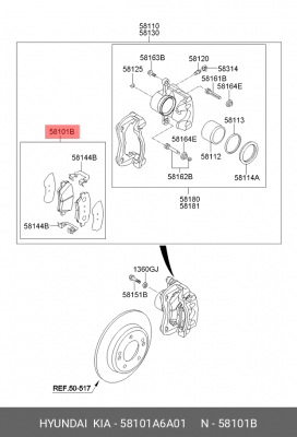 Колодки тормозные передние  CEED12 -13-15 58101A6A01 HYUNDAI KIA