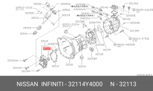 Nissan сальник первичного вала МКПП 32114Y4000 NISSAN INFINITI