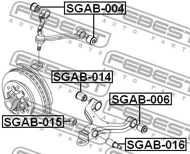SS Kyron/Actyon 06-10 Сайлентблок передн нижн рычага (стойки стабилизатора) SGAB015 FEBEST