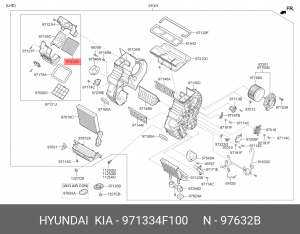 Hyundai Porter II 2.5 Фильтр салона (сетка с рамкой) 971334F100 HYUNDAI KIA