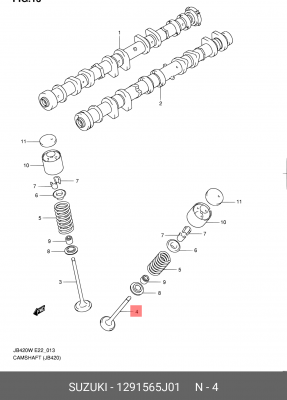 Suzuki клапан выпускной 12915-65J01 SUZUKI