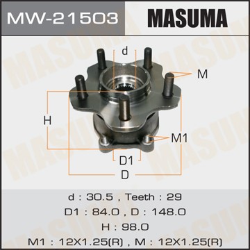 Nissan Teana 4WD ступица задняя MW21503 MASUMA