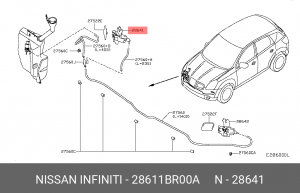 Nissan Qashqai+2 форсунка фароомывателя правая 28611-BR00A NISSAN INFINITI