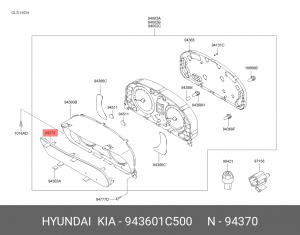 Hyundai Getz Стекло панели приборов 943601C500 HYUNDAI KIA