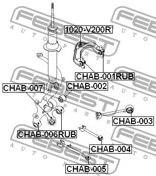 Chevrolet Epica Сайлентблок заднего рычага верх НЕ плав. CHAB-001RUB FEBEST