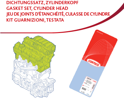RENAULT Clio/Kangoo/Laguna/Megane/Scenic 1.4/1.6 16v (K4M/K4J) 98->к-т прокладок 418722P CORTECO