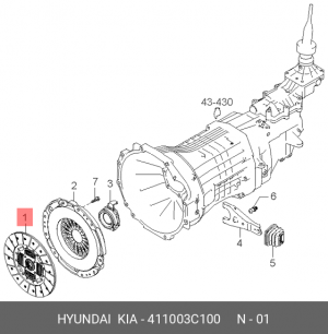 Kia Sorento 02-05 2.4б диск сцепления 411003C100 HYUNDAI KIA