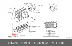 Nissan пробка поддона ДВС 11128-95F0A NISSAN INFINITI