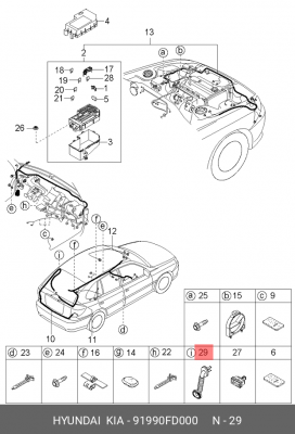 Kia RIO FD 5D гофра 5й двери 91990FD000 HYUNDAI KIA