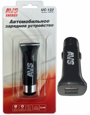 Зарядное устройство в прикуриватель USB 2 порта UC-122 A78973S AVS