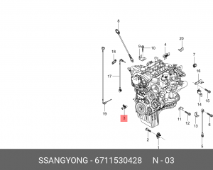 SSANGYONG Actyon (11-) (D20D)  датчик распредвала 6711530428 SSANG YONG