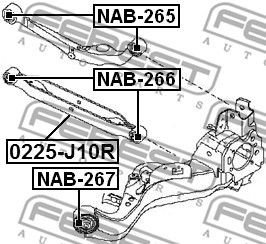 Nissan Qashqai, X-Trail T31 с/блок заднего продольного рычага передний NAB-267 FEBEST